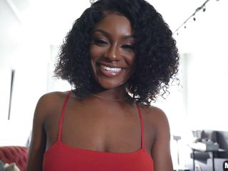 ebony babe sucked my cock & allowed me to grope her chocolate boobs