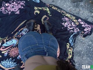 kinky brunette sucks me off by the river