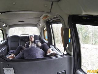 sasha gives out a blowjob in the back of the taxi